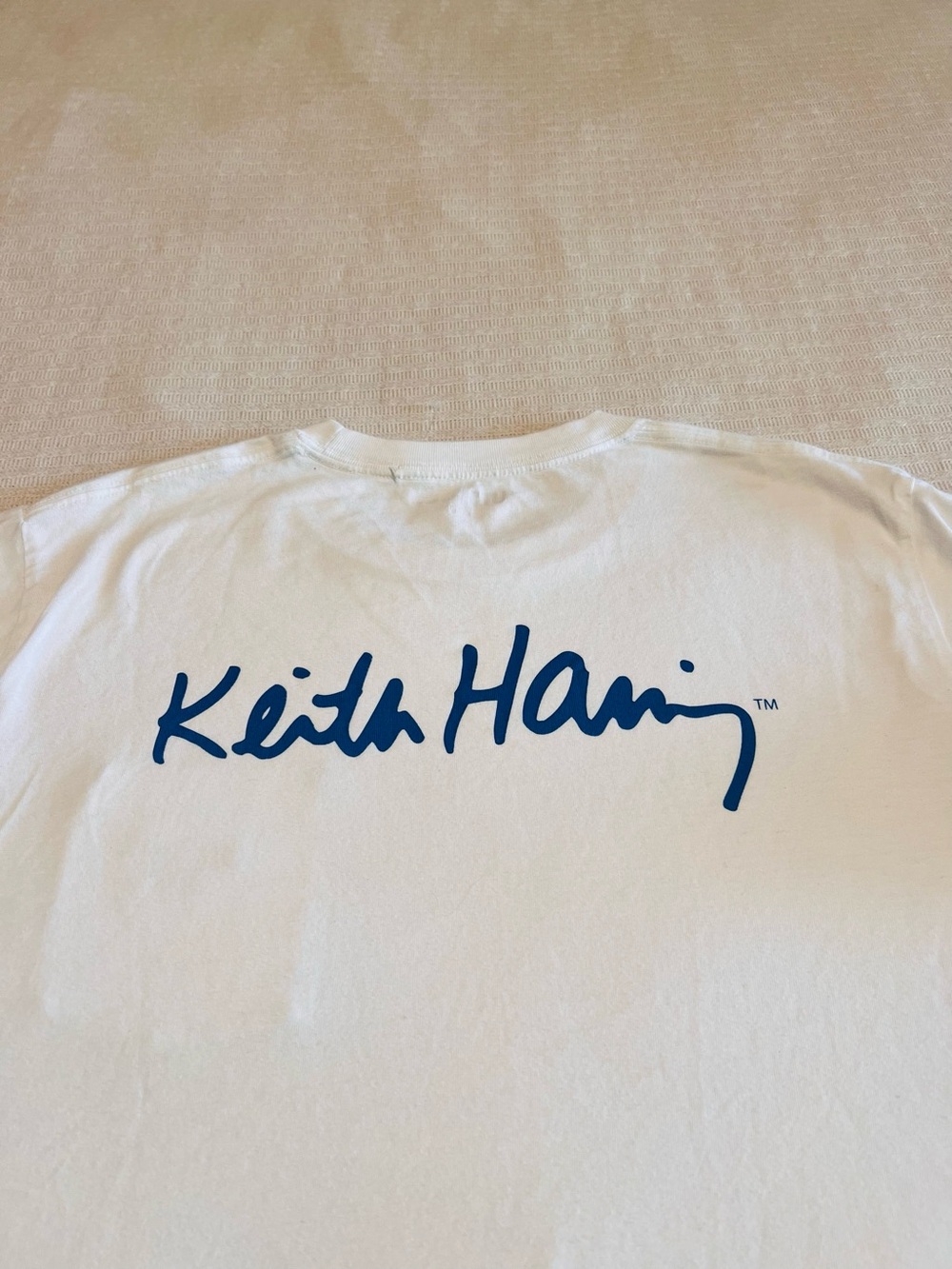Uniqlo UT White Tee with Blue Keith Haring Signature